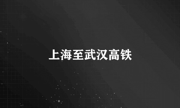 上海至武汉高铁