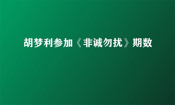 胡梦利参加《非诚勿扰》期数