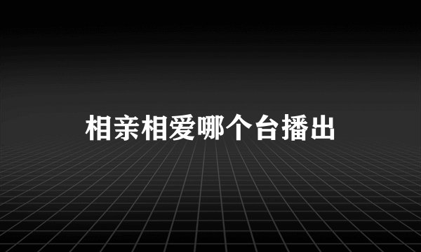 相亲相爱哪个台播出