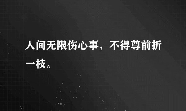 人间无限伤心事，不得尊前折一枝。