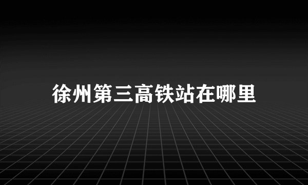 徐州第三高铁站在哪里
