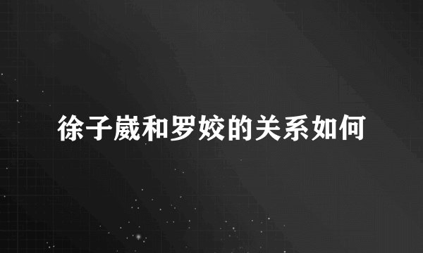 徐子崴和罗姣的关系如何