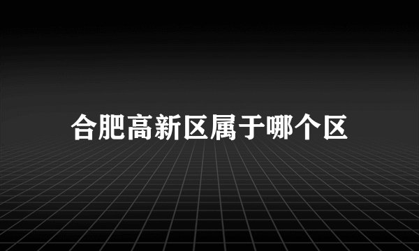 合肥高新区属于哪个区