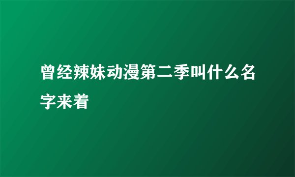 曾经辣妹动漫第二季叫什么名字来着