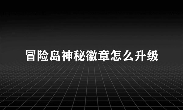 冒险岛神秘徽章怎么升级