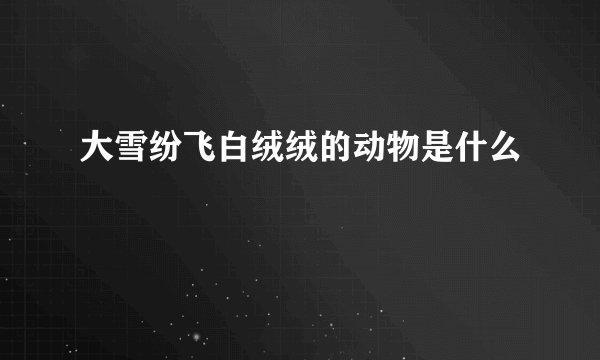 大雪纷飞白绒绒的动物是什么