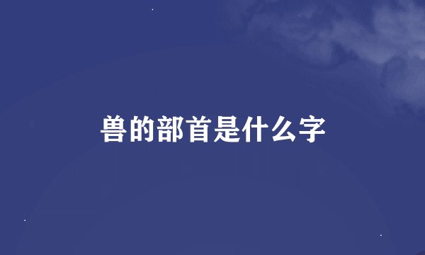 兽的部首是什么字