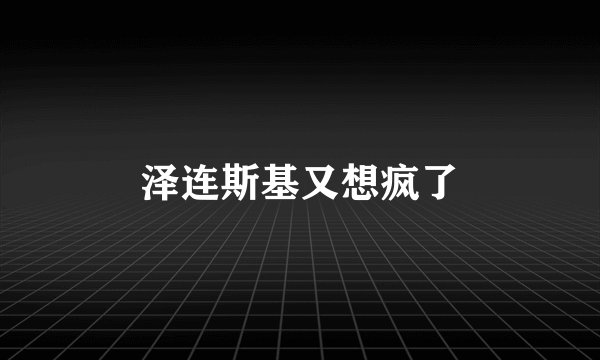 泽连斯基又想疯了