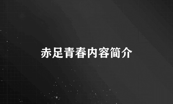 赤足青春内容简介