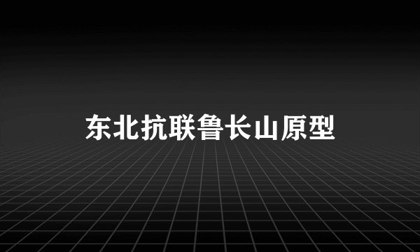 东北抗联鲁长山原型
