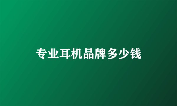 专业耳机品牌多少钱