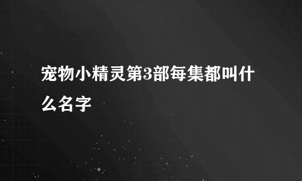 宠物小精灵第3部每集都叫什么名字