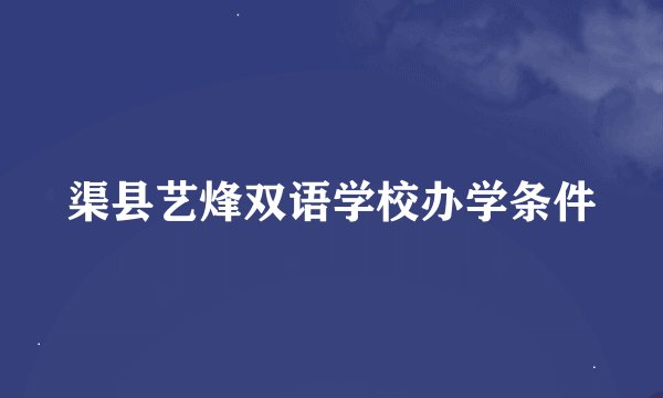 渠县艺烽双语学校办学条件