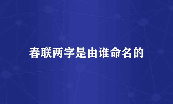 春联两字是由谁命名的