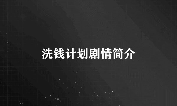 洗钱计划剧情简介