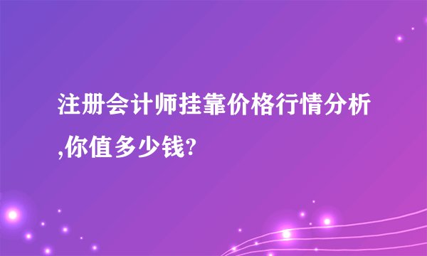注册会计师挂靠价格行情分析,你值多少钱?
