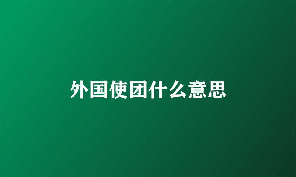 外国使团什么意思