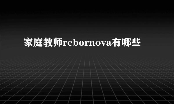 家庭教师rebornova有哪些