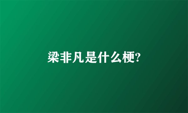 梁非凡是什么梗?