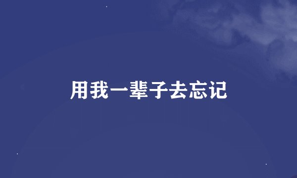 用我一辈子去忘记