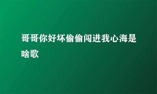 哥哥你好坏偷偷闯进我心海是啥歌