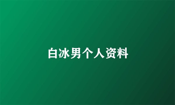 白冰男个人资料