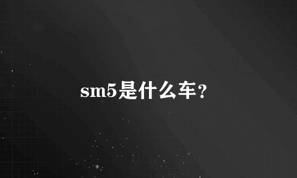 sm5是什么车？