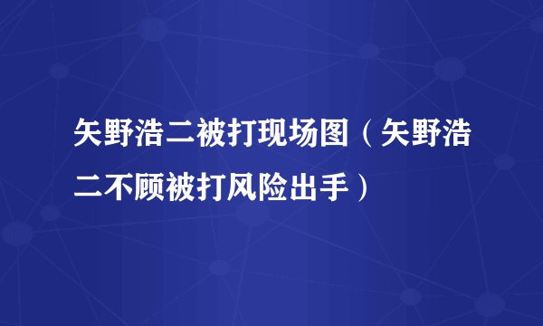 矢野浩二被打现场图（矢野浩二不顾被打风险出手）