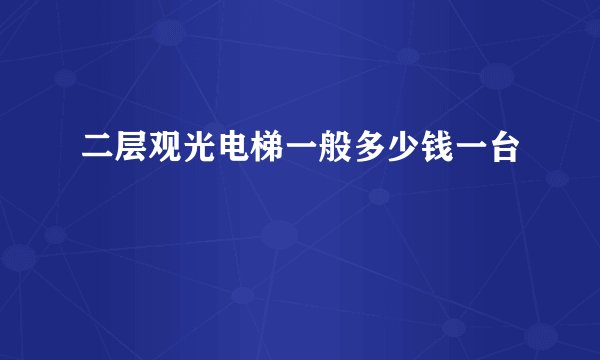 二层观光电梯一般多少钱一台