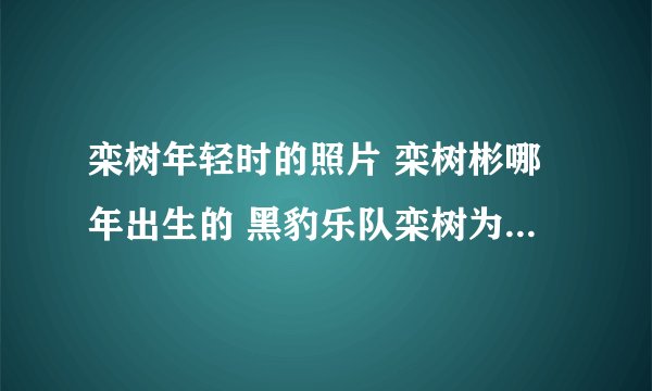 栾树年轻时的照片 栾树彬哪年出生的 黑豹乐队栾树为什么单飞