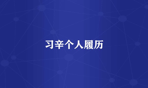 习辛个人履历