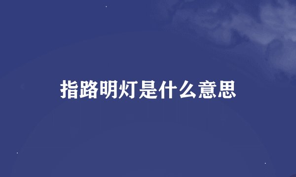 指路明灯是什么意思