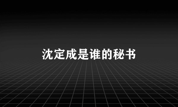 沈定成是谁的秘书