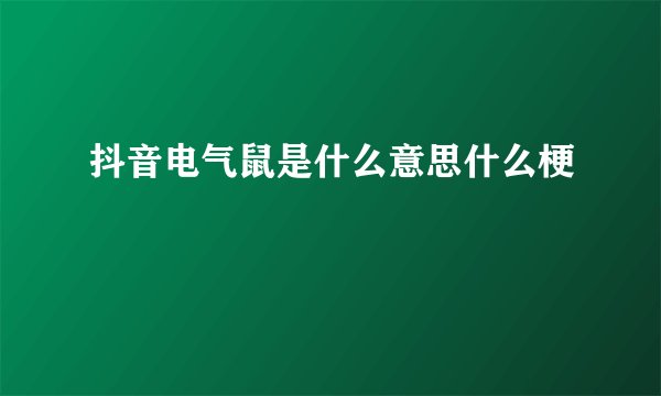 抖音电气鼠是什么意思什么梗