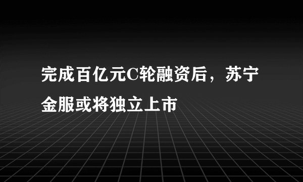 完成百亿元C轮融资后，苏宁金服或将独立上市