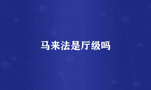 马来法是厅级吗