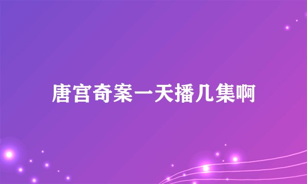 唐宫奇案一天播几集啊