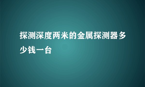 探测深度两米的金属探测器多少钱一台