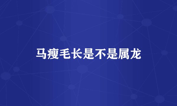马瘦毛长是不是属龙