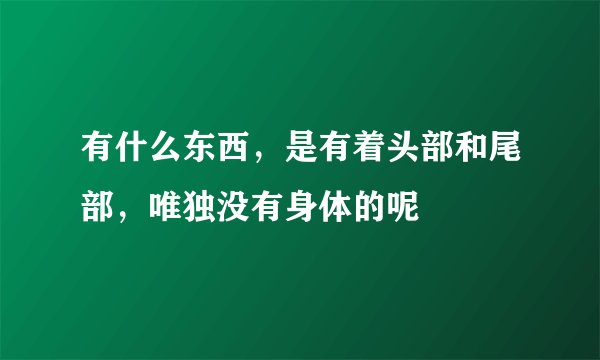 有什么东西，是有着头部和尾部，唯独没有身体的呢