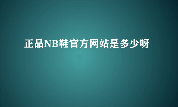 正品NB鞋官方网站是多少呀