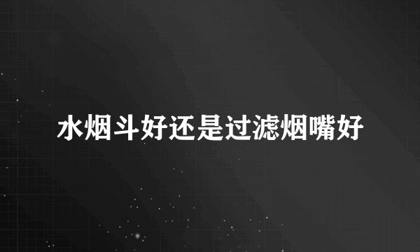 水烟斗好还是过滤烟嘴好