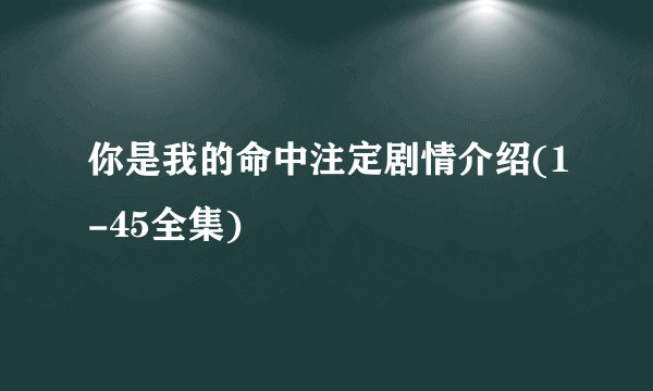 你是我的命中注定剧情介绍(1-45全集)