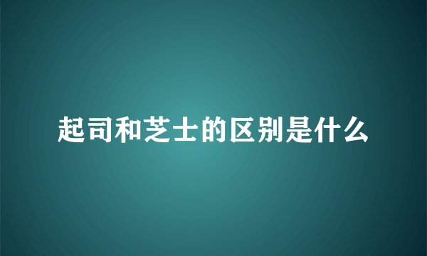 起司和芝士的区别是什么