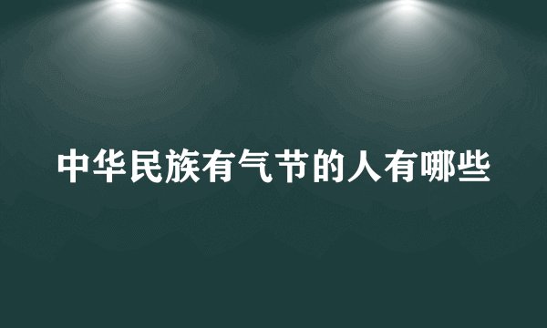 中华民族有气节的人有哪些