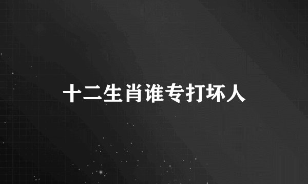 十二生肖谁专打坏人