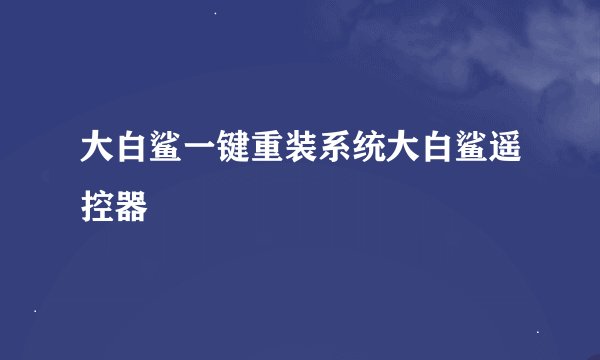 大白鲨一键重装系统大白鲨遥控器