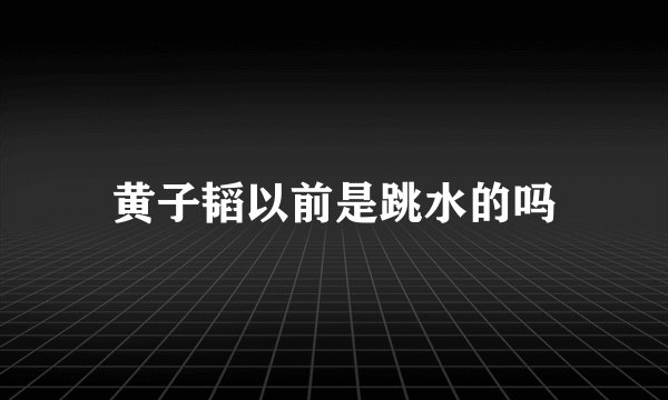 黄子韬以前是跳水的吗