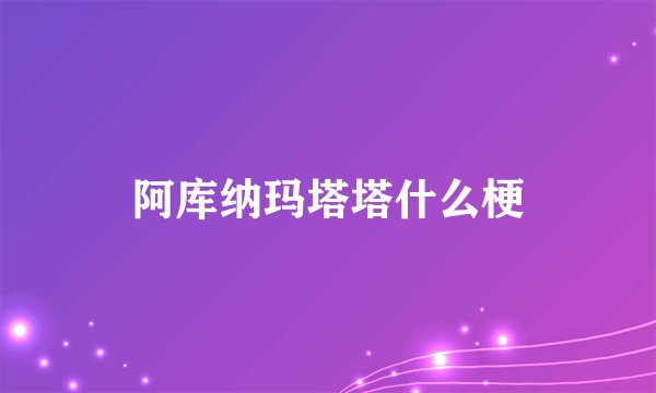 阿库纳玛塔塔什么梗