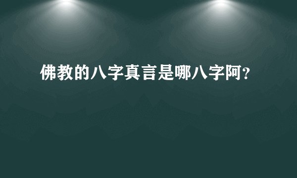 佛教的八字真言是哪八字阿？